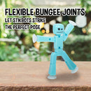 StikBot Dual Pack Solid Ice Blue + Solid Black Sparkle -  Collectible Stop Motion Figures