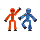 StikBot Dual Pack — Red Orange and Metallic Blue | Stop Motion Figures