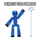 StikBot Dual Pack — Red Orange and Metallic Blue | Stop Motion Figures