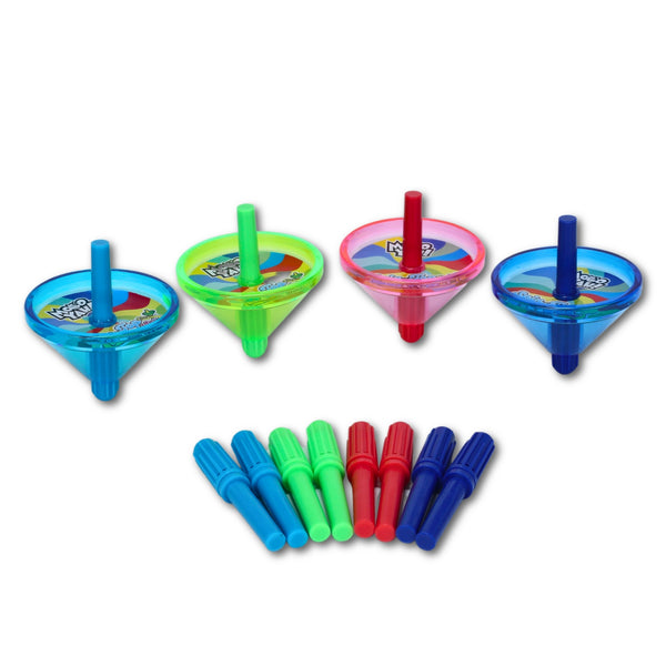 MooYah! Creative Color Spin Tops Drawing Kits – 4 Spinning Tops, 12 Marker Refills for Spiraling Art Fun, Ideal for Kids Ages 5+