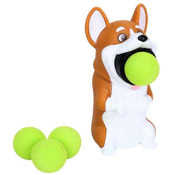 Corgi Popper Toy – Launches 4 Foam Balls up to 0.5 Meters