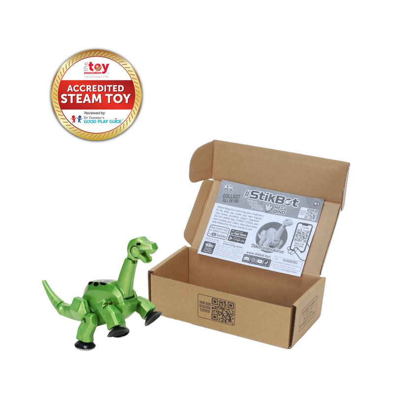 StikBot Mega Dino | Metallic Green - Stop Motion Action Figure