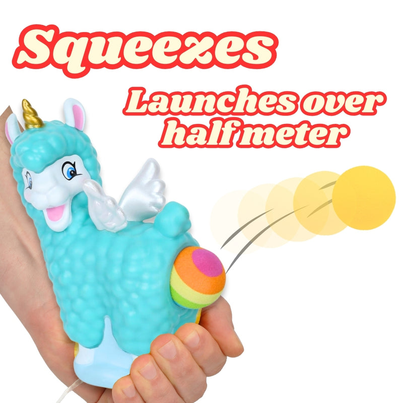 Llamacorn Popper Toy – Launches 4 Foam Balls up to 0.5 Meters