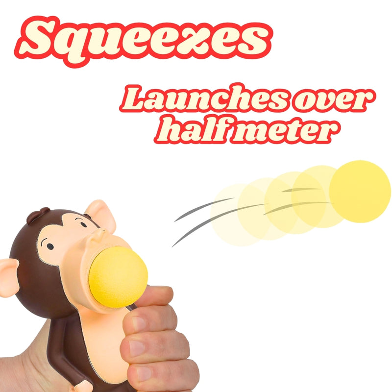 Monkey Popper Toy – Launches 4 Foam Balls up to 0.5 Meters