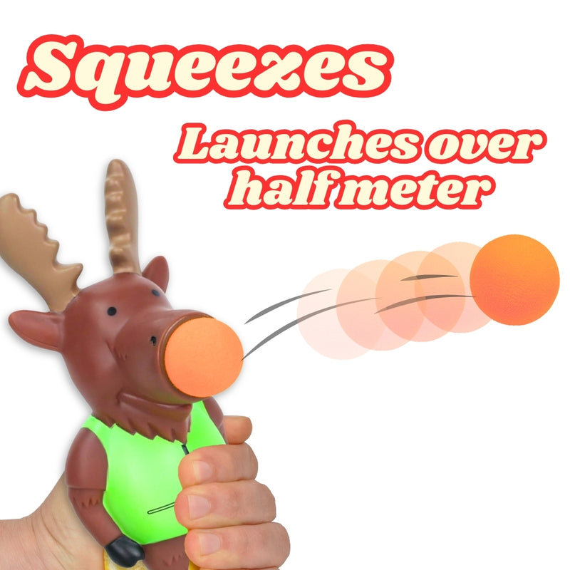 Moose Popper Toy – Launches 4 Foam Balls up to 0.5 Meters