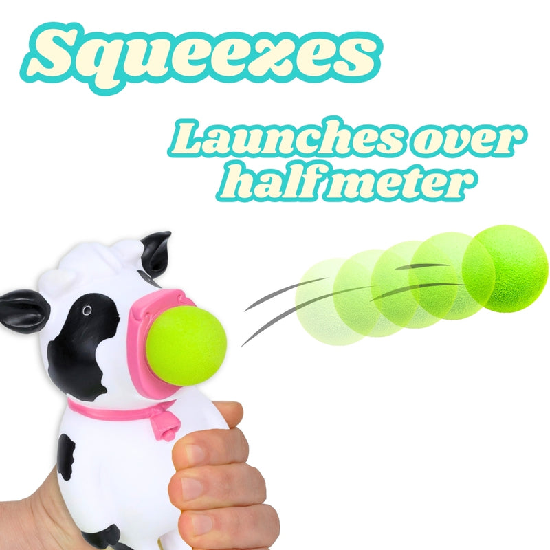 Moo Popper Toy – Launches 4 Foam Balls up to 0.5 Meters