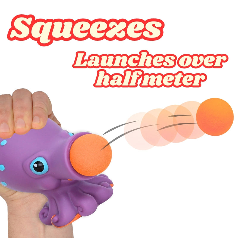 Octopus Popper Toy – Launches 4 Foam Balls up to 0.5 Meters