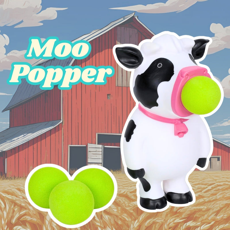 Moo Popper Toy – Launches 4 Foam Balls up to 0.5 Meters