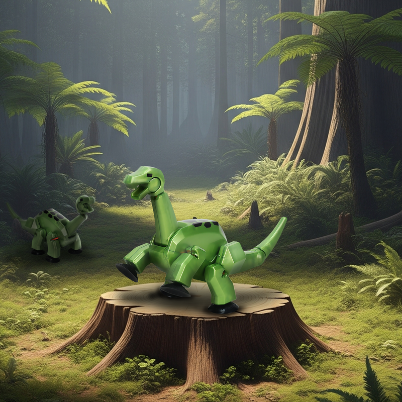 StikBot Mega Dino | Metallic Green - Stop Motion Action Figure