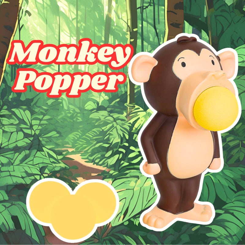 Monkey Popper Toy – Launches 4 Foam Balls up to 0.5 Meters