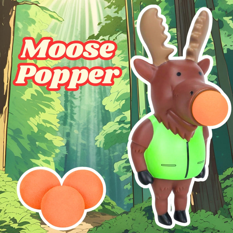 Moose Popper Toy – Launches 4 Foam Balls up to 0.5 Meters