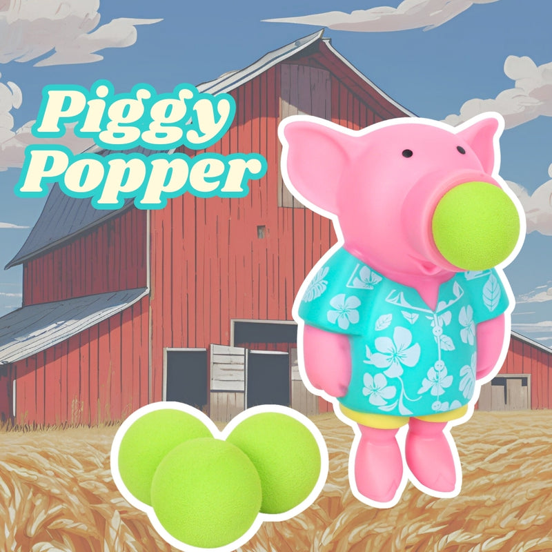 Piggy Popper Toy – Launches 4 Foam Balls up to 0.5 Meters