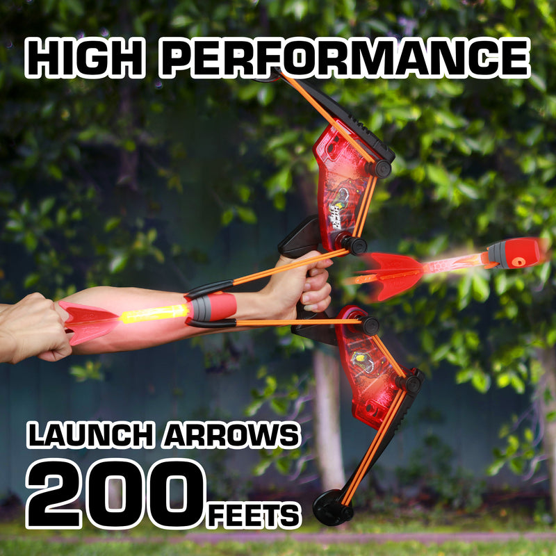 HyperStrike Firetek Bow Archer Pack : 1 Light Up Bow and 3 Light Up Zonic Whistle Arrows