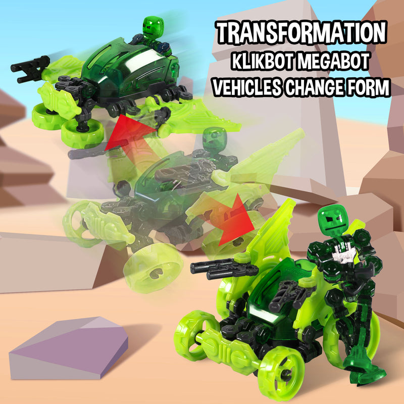Klikbot Megabot 3-Pack | Includes 3 Transforming Robot Vehicles + 3x matching Klikbot