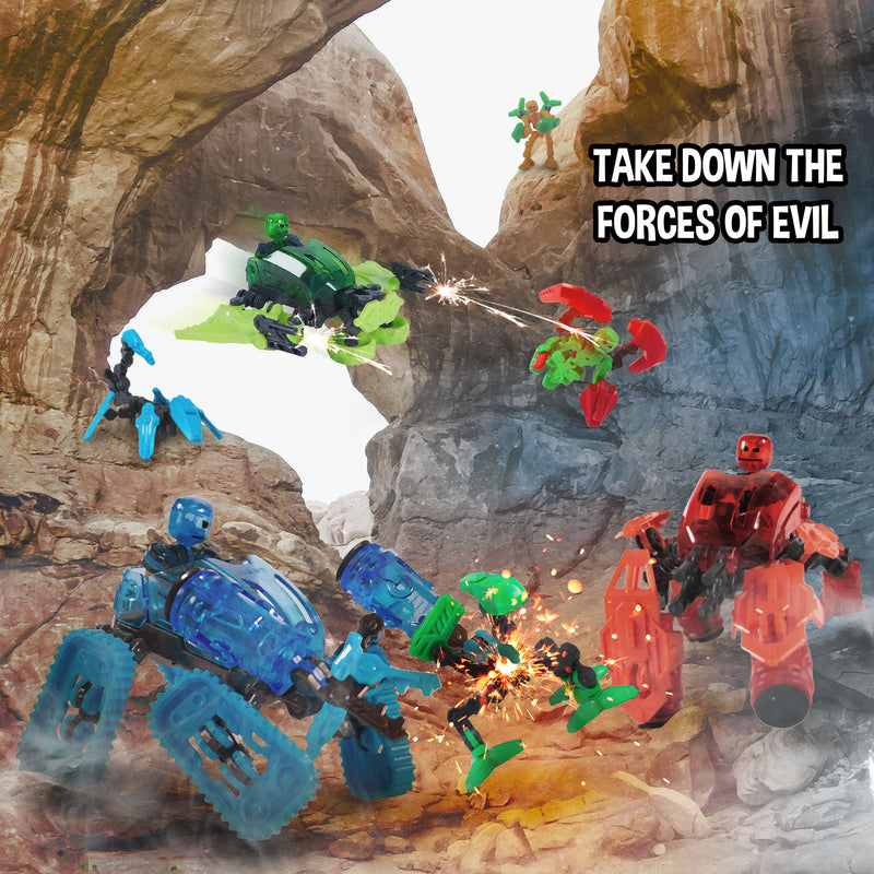 Klikbot Megabot 3-Pack | Includes 3 Transforming Robot Vehicles + 3x matching Klikbot