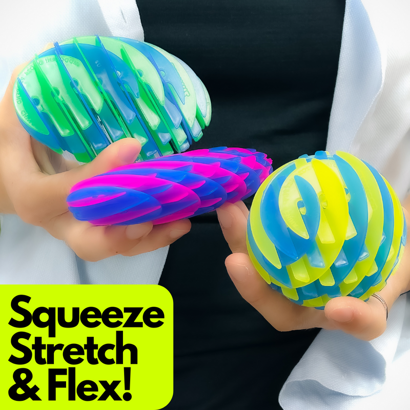 Zinkeez Flat Fidget Ball 3 Pack (Set A), The Ultimate Flat-to-Ball Fidget Toy Fun!