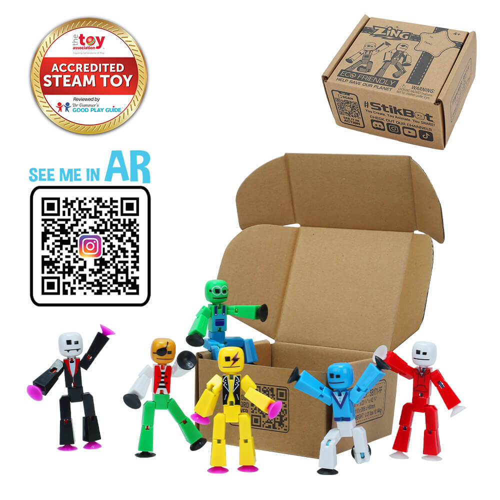 Zing Stikbot Family Pack - Set di 4 Figure, 1 Gatto e 1 Cane, Action Figure da Collezione per Animazione Stop Motion Zing Stikbot Family Pack - Set di 4 Figure, 1 Gatto e 1 Cane, Action Figure da Collezione per Animazione Stop Motion
