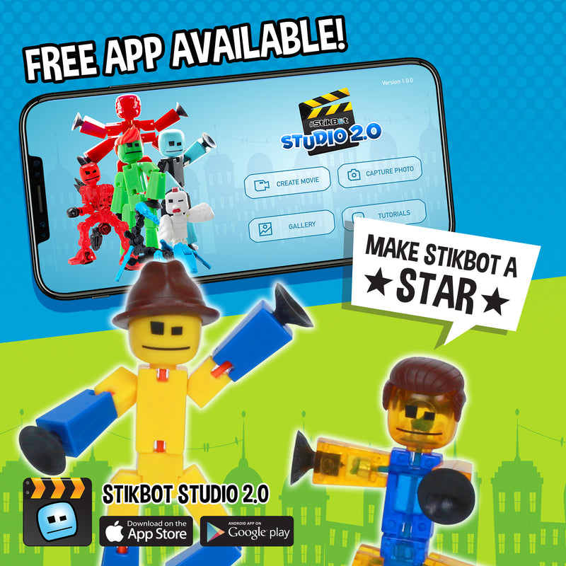 Zing StikBot Pacchetto Doppio - Include 2 StikBot - Figure d'Azione Collezionabili e Accessori, Animazione a Passo Uno, Adatto dai 4 Anni in Su (Blu Ghiaccio+Nero Solido con Scintillio Zing StikBot Pacchetto Doppio - Include 2 StikBot - Figure d'Azione Collezionabili e Accessori, Animazione a Passo Uno, Adatto dai 4 Anni in Su (Blu Ghiaccio+Nero Solido con Scintillio
