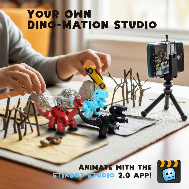 StikBot Mega Dino 3-Pack | T-Rex, Bronto, Carnotaurus Set