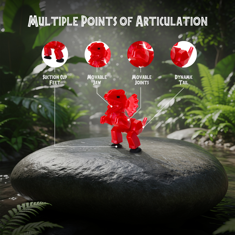 StikBot Regular Dinos 5-Pack | Metallic Stop Motion Figures