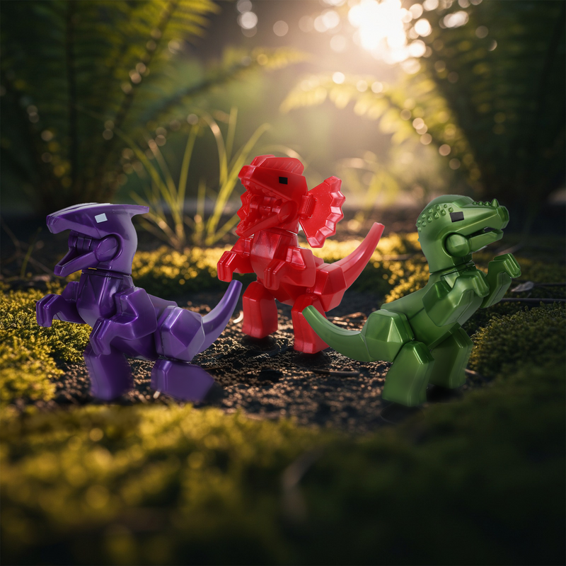 StikBot Regular Dinos 5-Pack | Metallic Stop Motion Figures