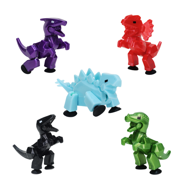 StikBot Regular Dinos 5-Pack | Metallic Stop Motion Figures