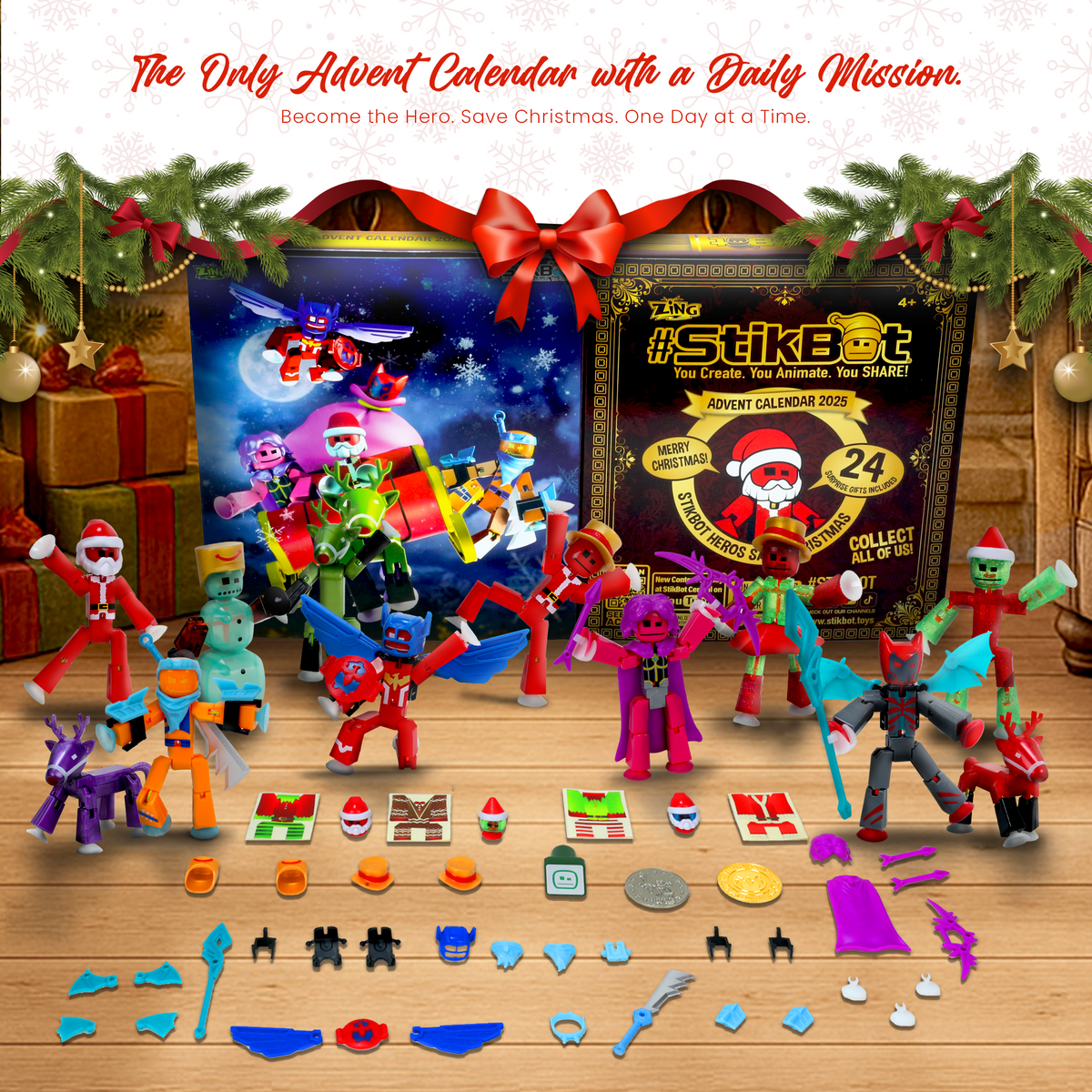 FESTIVE ANCESTOR OF CHEEKY クリスマスのお祭り先祖 Stikbot Advent Calendar 2025 | Heroes Save Christmas